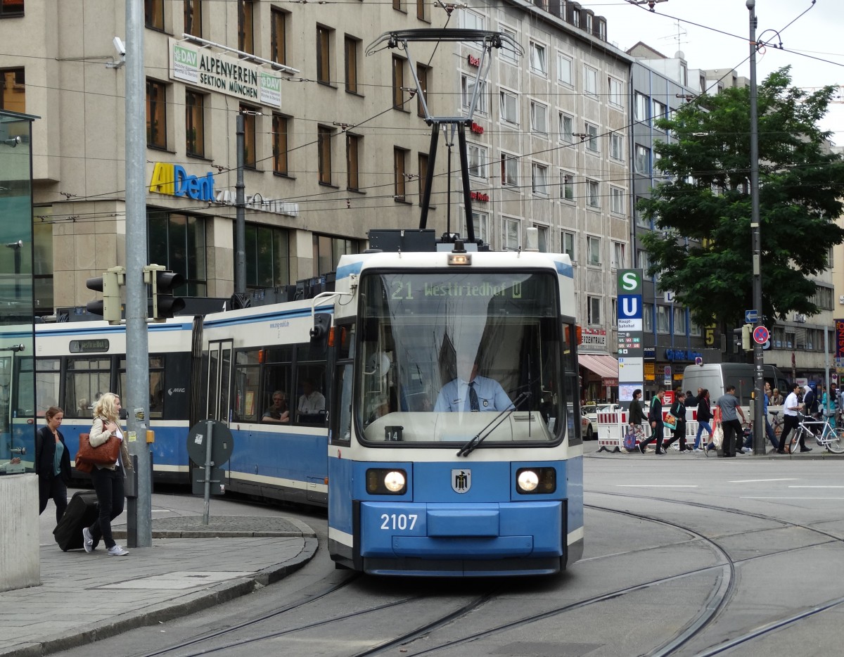 MVG GT6N 2107 am 14.08.14 in München auf der 21