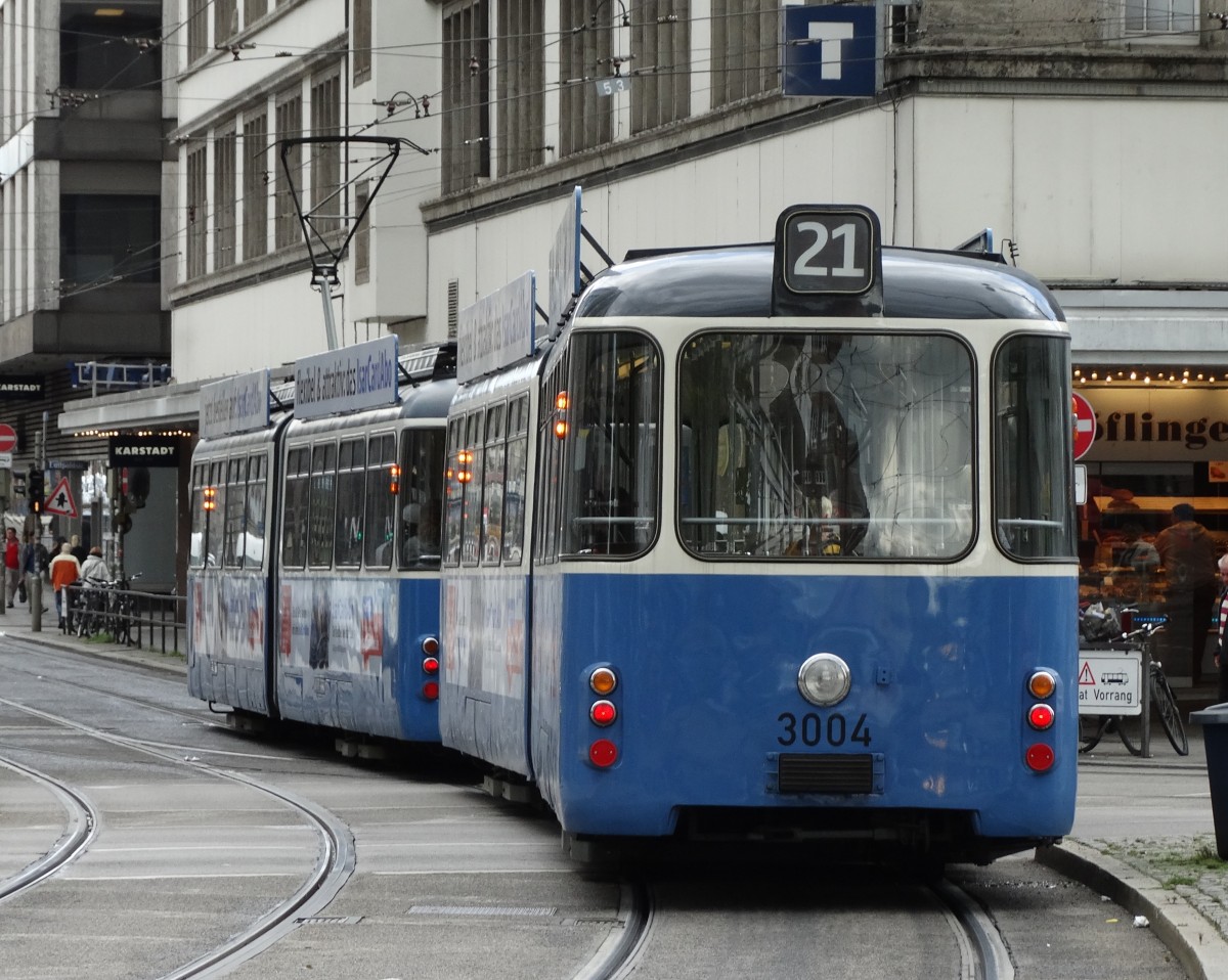 MVG P-Beiwagen 3004 am 14.08.14 in München auf der 21