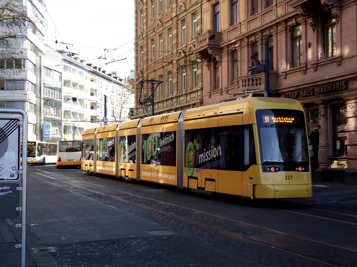 MVG Stadler Variobahn 217 am 20.03.14 in Mainz 