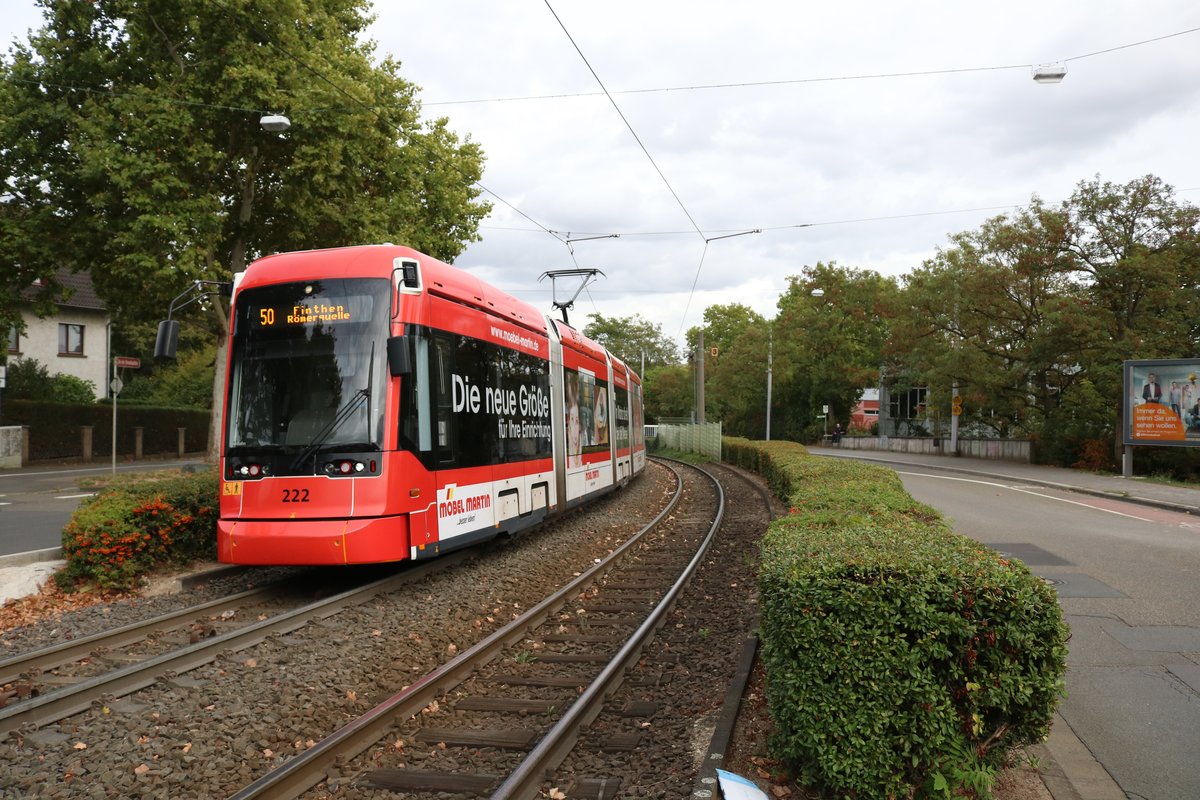 MVG Stadler Variobahn 222 am 22.09.18 in Mainz Gonsenheim 