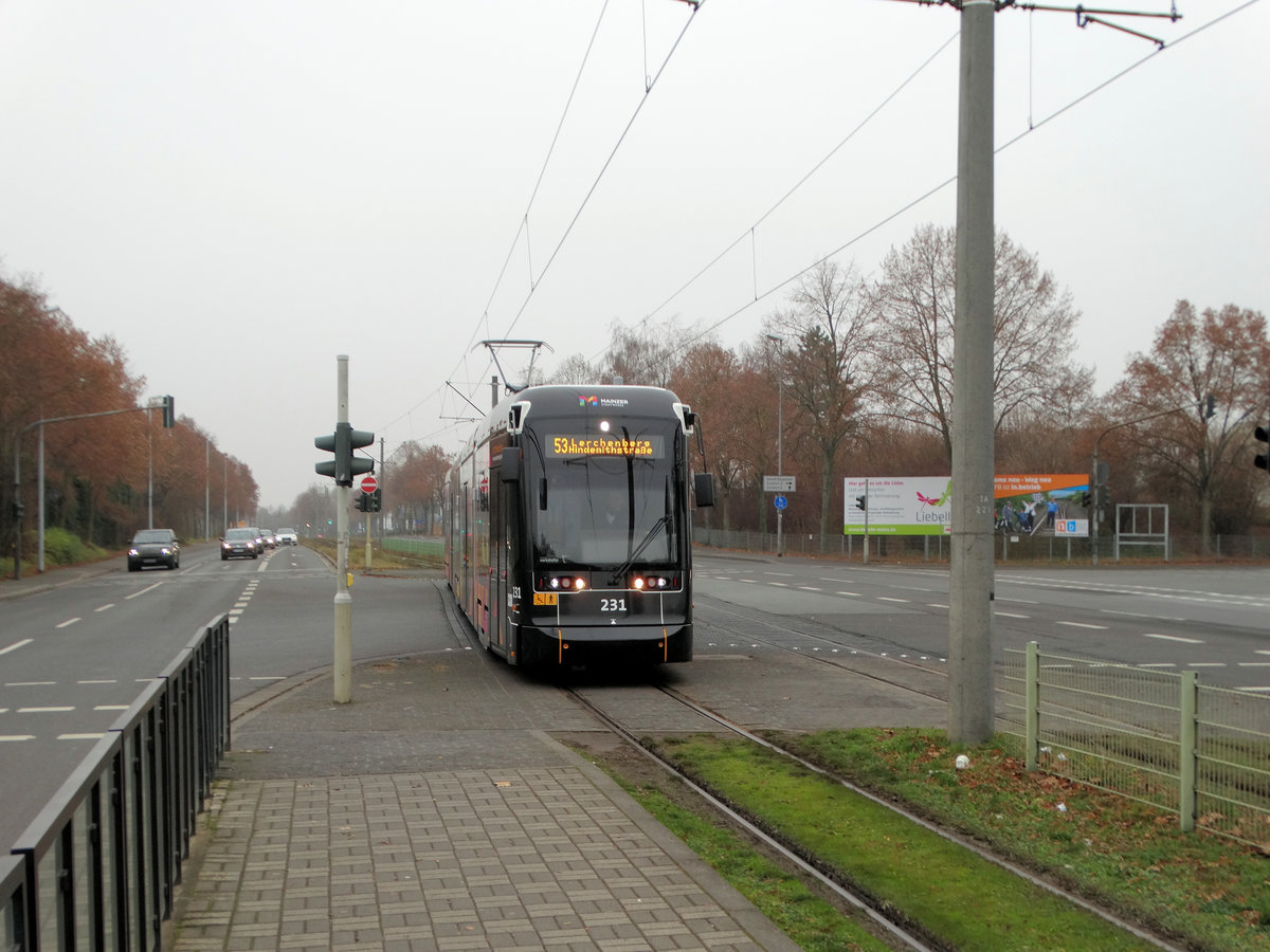 MVG Stadler Variobahn Wagen 231 mit Stadtwerke Mainz Vollwerbung am 17.12.16 in Mainz Hechtsheim