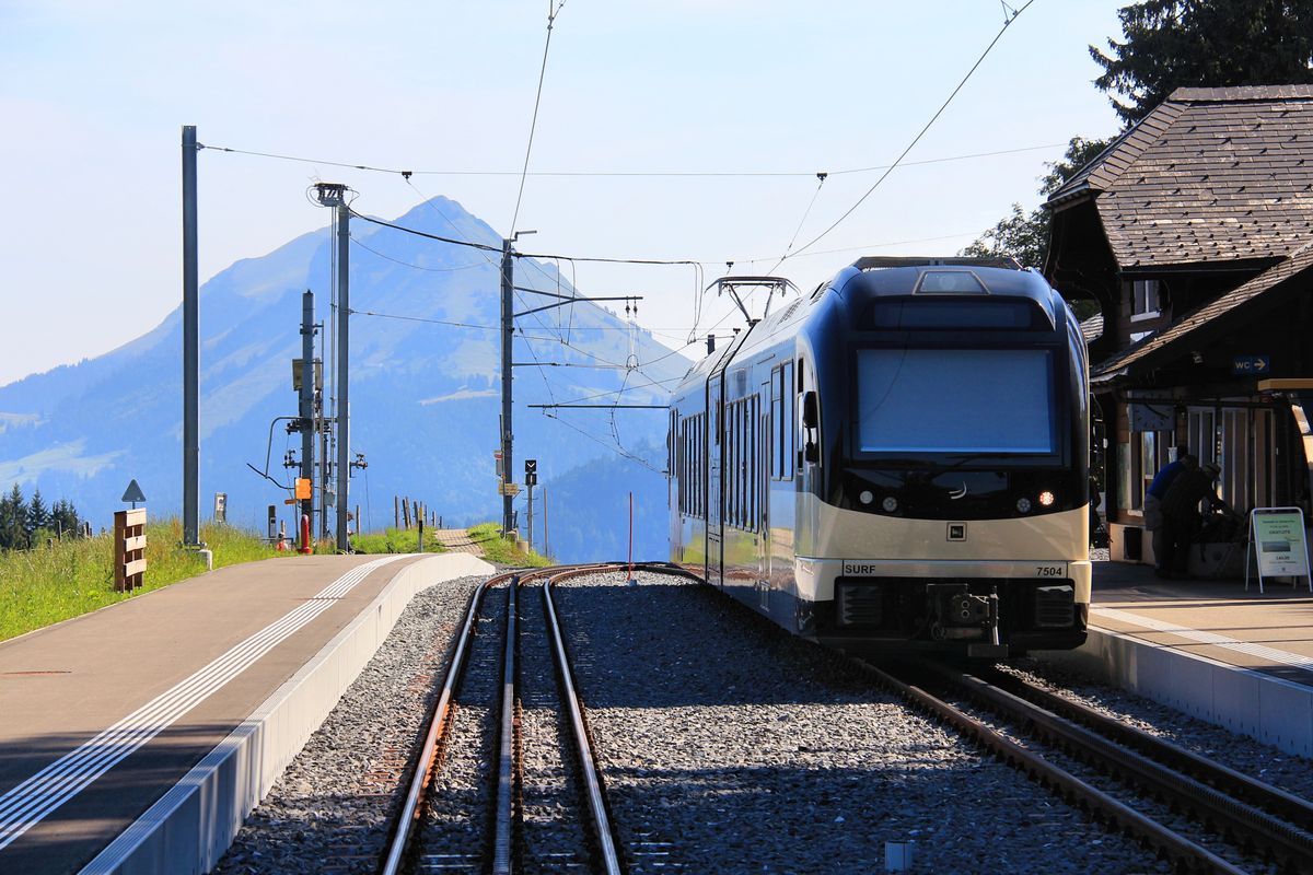 MVR Triebzug 7504 auf Les Pléiades. 2.August 2018 