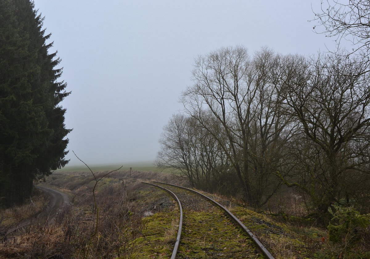 Nach 18Jahren wird die Westerwaldquerbahn aus dem Dornröschenschlaf geholt. Man plant eine Draisinenstrecke von Rennerod bis Westerburg. Man hat bereits einige Bahnübergänge erneuert. Bisland ist erst der Abschnitt Rennerod - Fehl-Ritzhausen freigegeben und befahrbar. Bis auch hier Draisinen rollen wird es wohl noch etwas dauern. Blick in Richtung Westerburg. 

B255 bei Ailertchen 17.12.2016