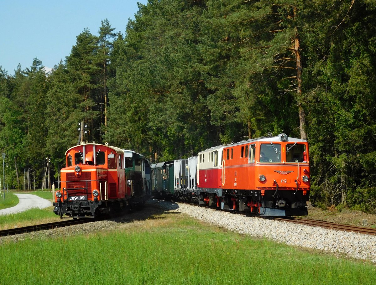 Nach die Lokparade in Alt Nagelberg war die Doppelausfahrt mit 4 Dieselloks.
Foto: Márk Németh  Alt Nagelberg Ergo 25.05.2019.