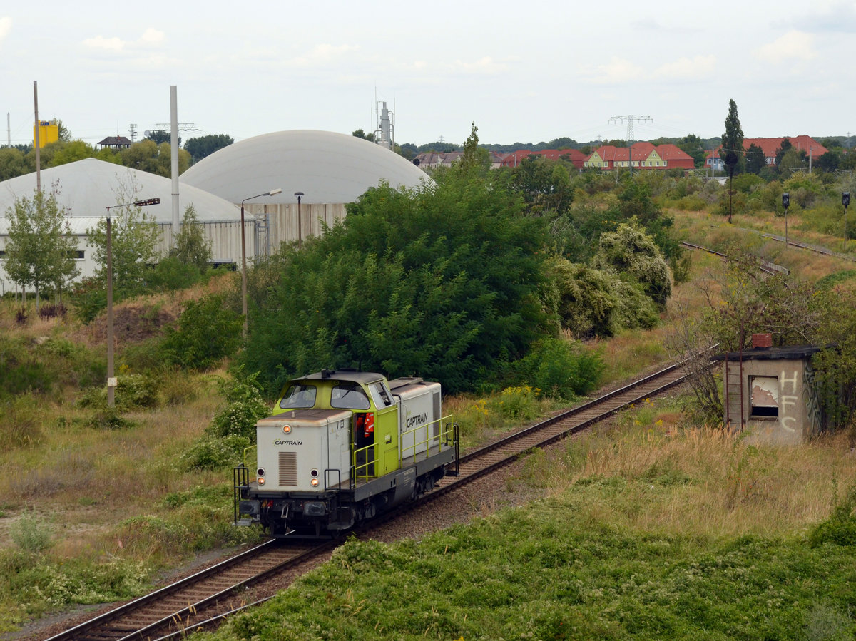 Nachdem 212 909 am 30.08.20 den Kesselwagenzug im Bahnhof Bitterfeld abgestellt hatte fuhr sie zurück in den Bitterfelder Chemiepark, wo die RBB ihren Sitz hat.