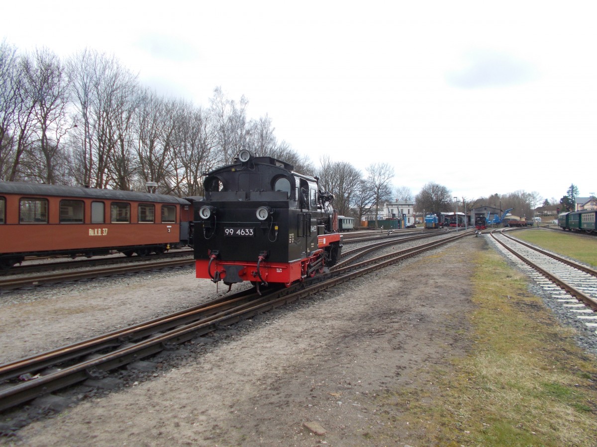Nachdem abhängen vom Zug ging es für 99 4633,am 29.März 2015,in die Est Putbus. 