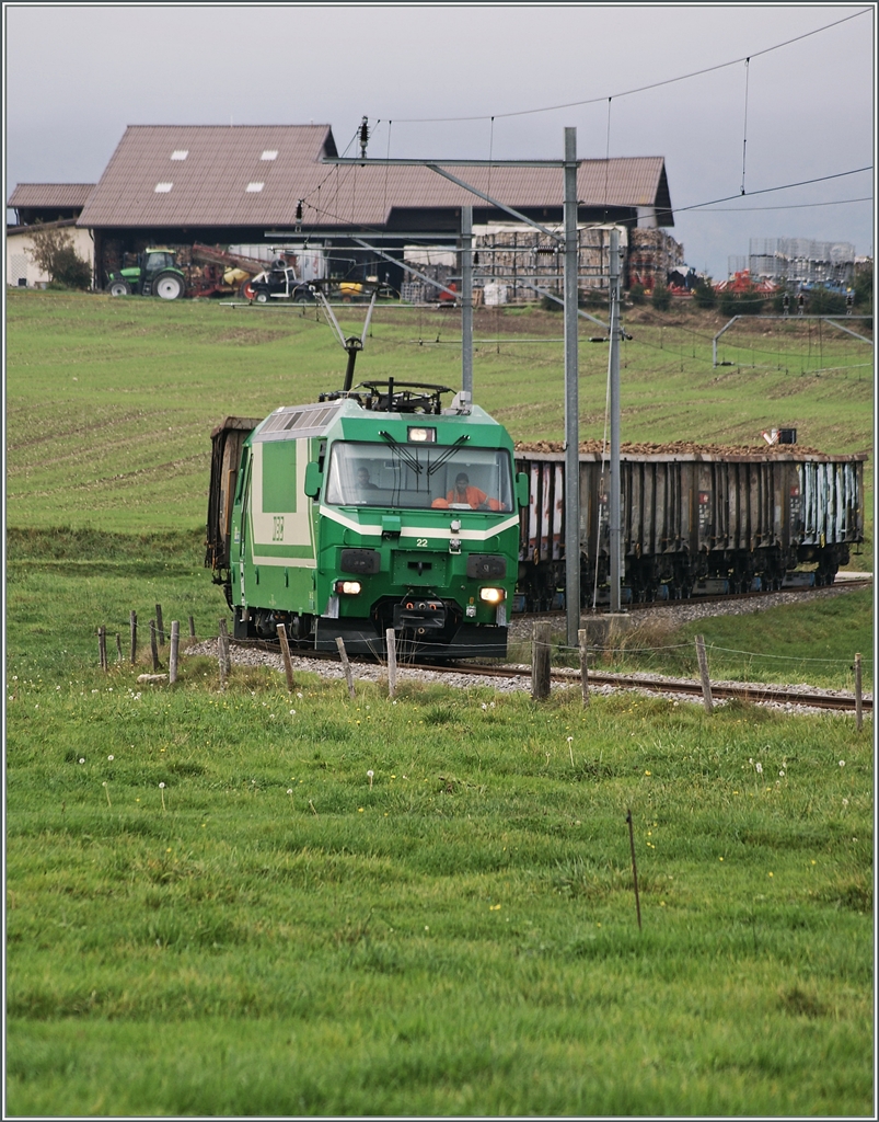 Nachdem im ersten Zug nicht alle Zuckerrüben Platz fanden, wurde am frühen Nachmittag ein zweiter Sieben-Wagen-Zug beladen, welcher nun ab Mauraz die Fahrt nach Morges antritt. 
15. Oktober 2014