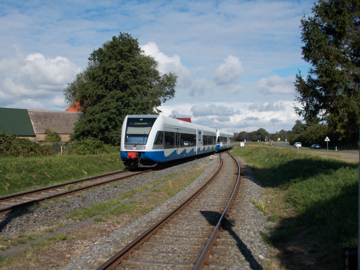 Nachdem Halt verließ die UBB,am 24.August 2014,den Bahnhof Koserow.