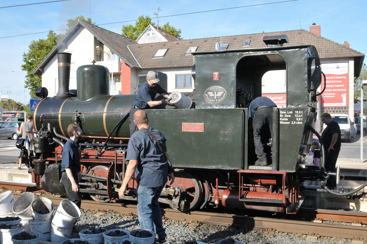 Nachschub. HEAG Dampflok 7, Kranichstein am 16.09.2018