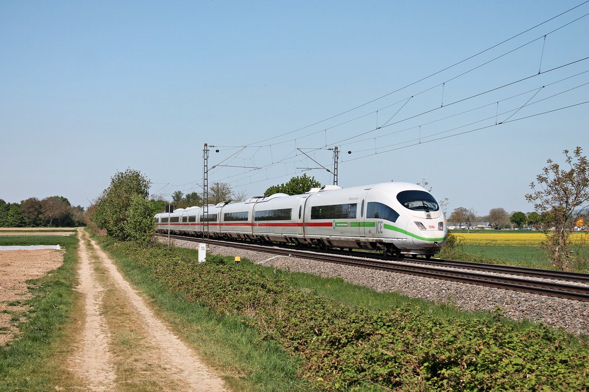 Nachschuss auf 406 583-5 (4683)  Limburg an der Lahn , als dieser am Nachmittag des 23.04.2020 südlich von Buggingen über die Rheintalbahn durchs Markgräflerland in Richtung Norden fuhr.