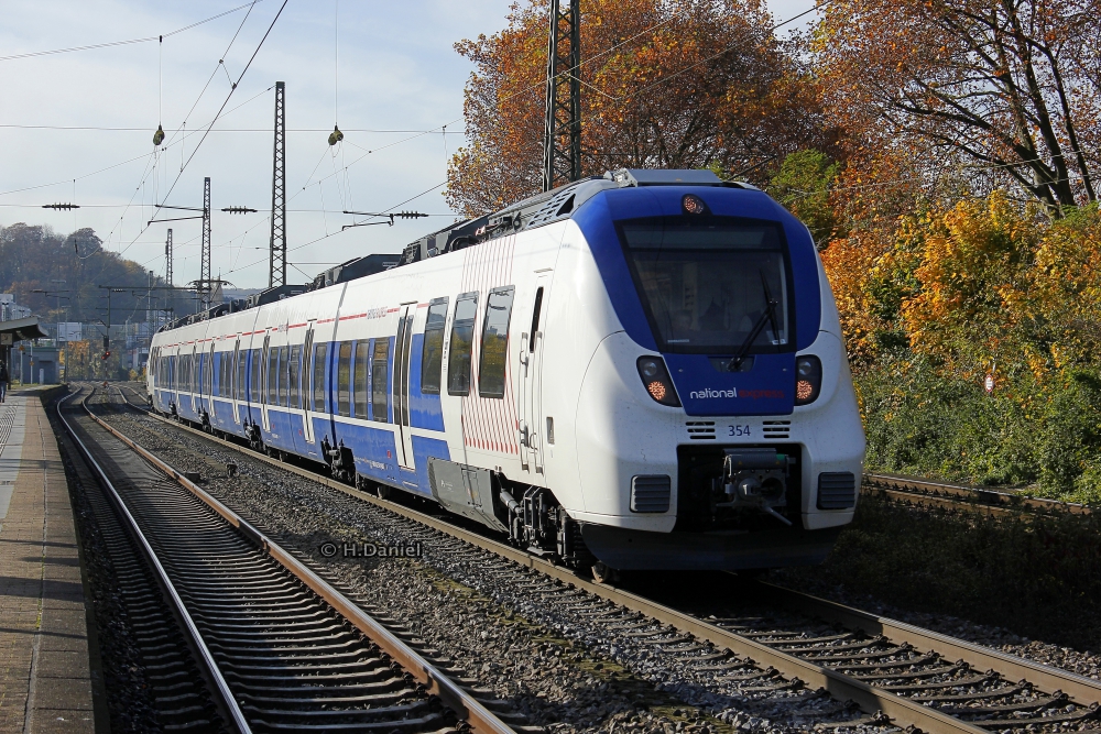 National Express 354 (442 354) als Testfahrt am 03.11.2015 in Wuppertal Unterbarmen.