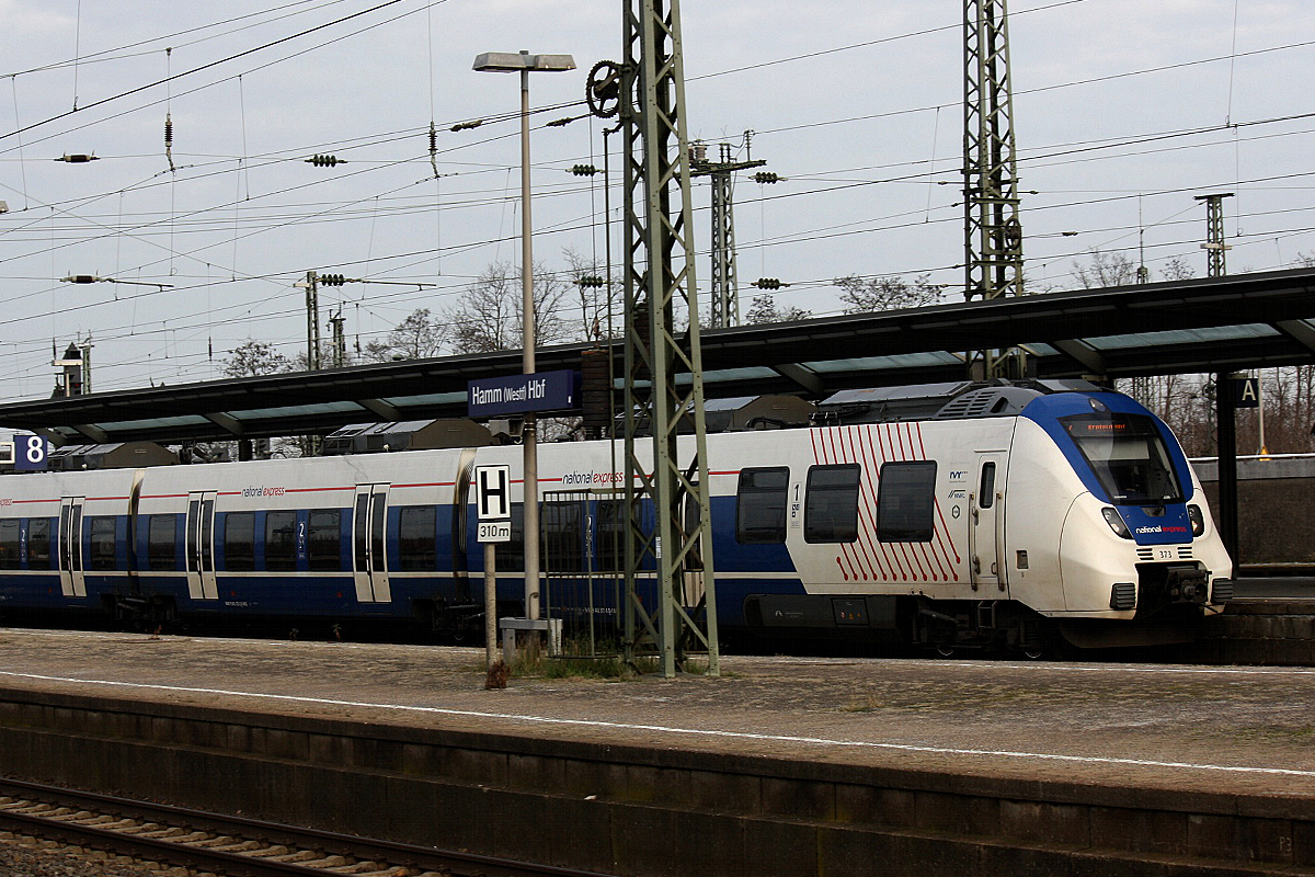 National Express ET 373 (94 80 9442 373-8 D-NXG  bei der Einfahrt in Hamm Hbf (Westf) am 26.01.2020