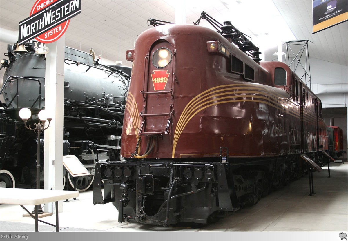 National Railroad Museum in Green Bay, Wisconsin / USA: GG1 # 4890 der Pennsylvania Railroad. Aufgenommen am 29. August 2013.