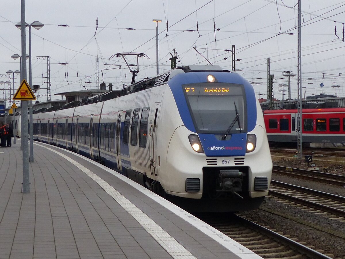 NationalExpress ET 367 verlässt Münster in Richtung Hamm als RE7, 01.03.19