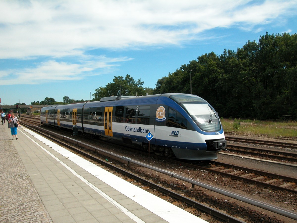 NEB Oderlandbahn VT 735 (BR 643) Strausberg am 24. Juli 2012.