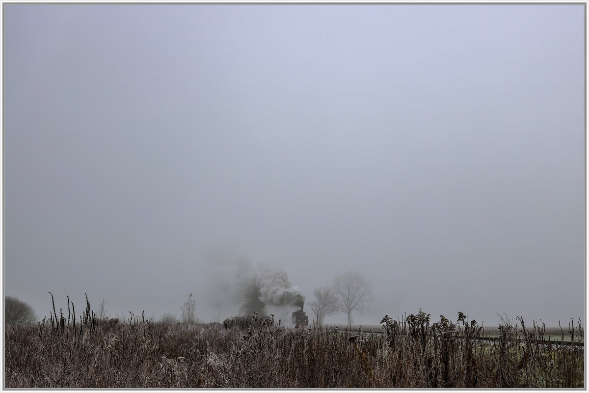 Nebelverhangenes Stainztal an diesem 1ten Adventsonntag. 
764.411 R zieht den ersten Adventzug nach Stainz. 
