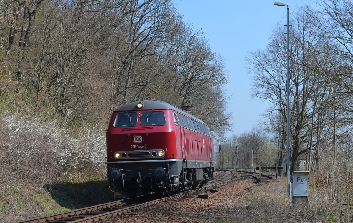 NeSA 218 155-0 Eisenbahn-Betriebsgesellschaft Neckar-Schwarzwald-Alb mbH in Haynsburg bei Zeitz 06.04.2019