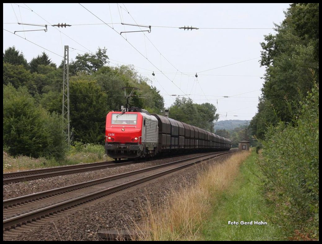 Neu im Kohlezugpendel Dienst kam mir am 9.8.2015 die Prima E 37 518 in Lengerich Schollbruch in Richtung Münster fahrend vor die Linse.