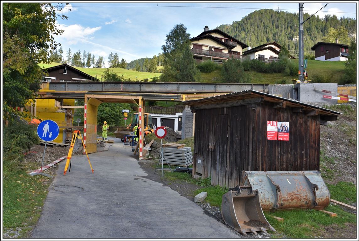 Neubau einer Unterführung oberhalb Bergün. (30.09.2019)