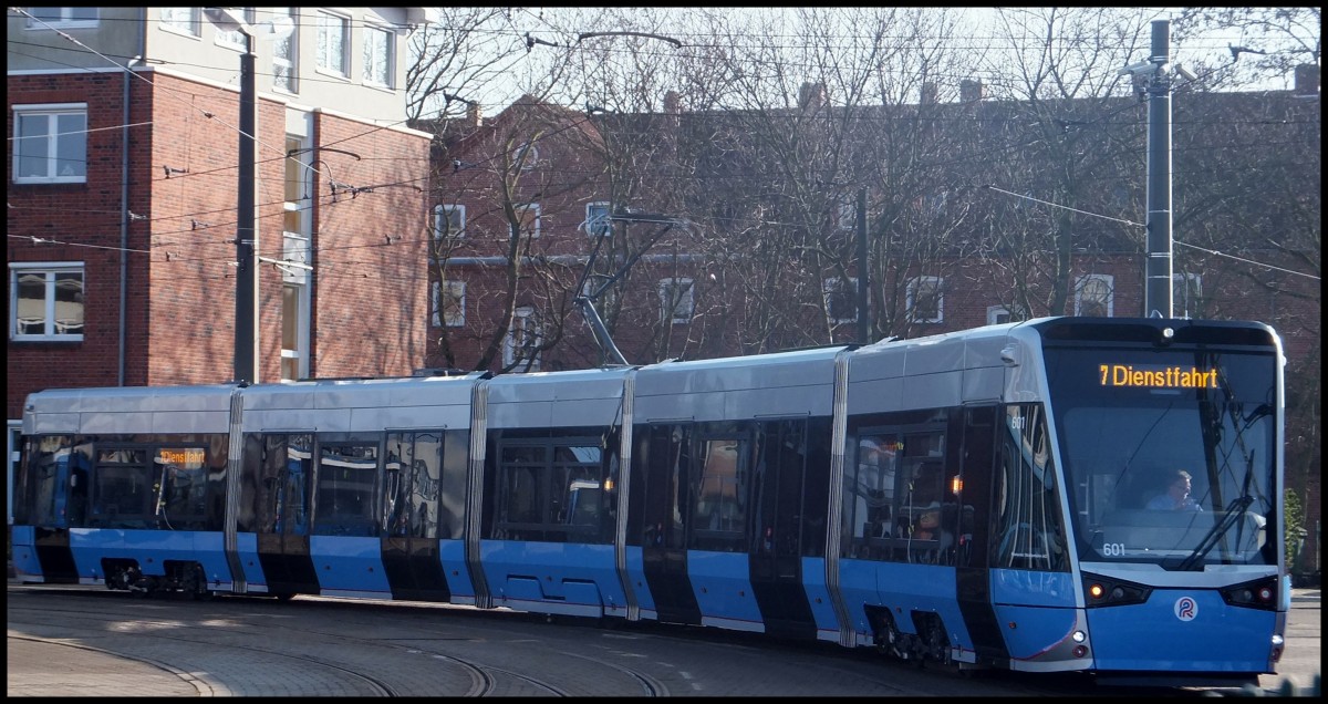 NEUE Vossloh 6N2 der Rostocker Straenbahn AG in Rostock am 11.02.2014