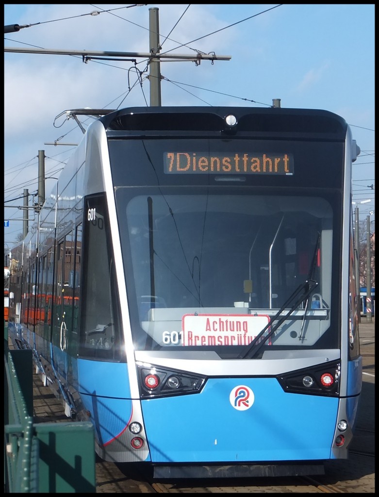 NEUE Vossloh 6N2 der Rostocker Straenbahn AG in Rostock am 12.02.2014