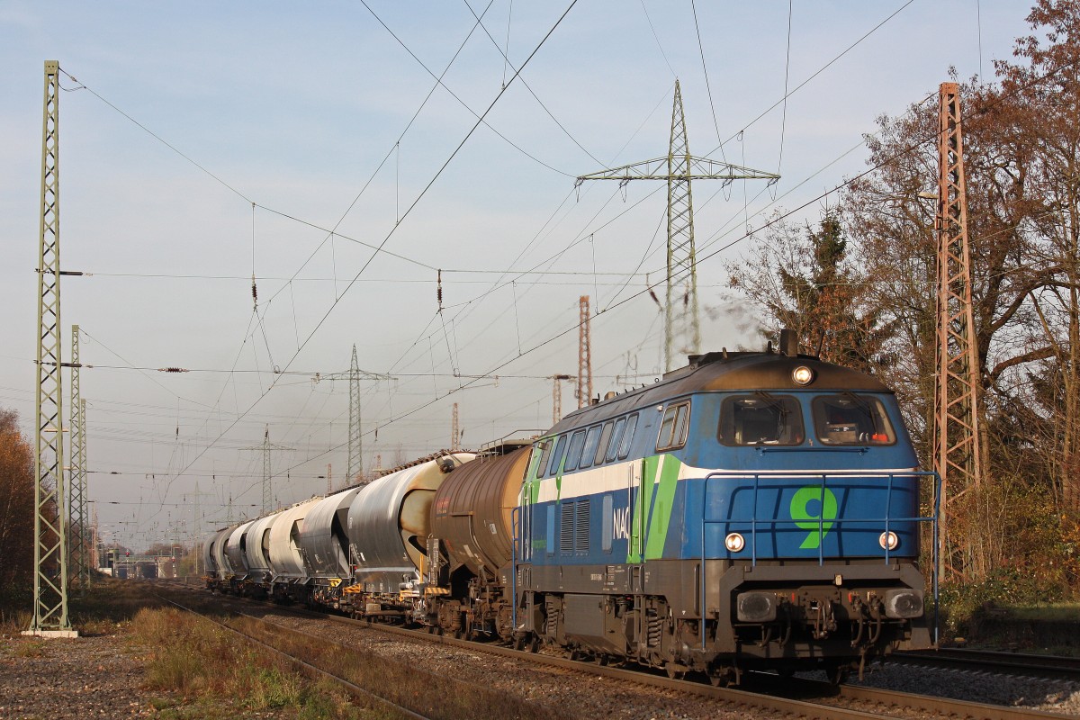 NIAG 9 am 2.12.13 mit einem Sodazug in Ratingen-Lintorf.