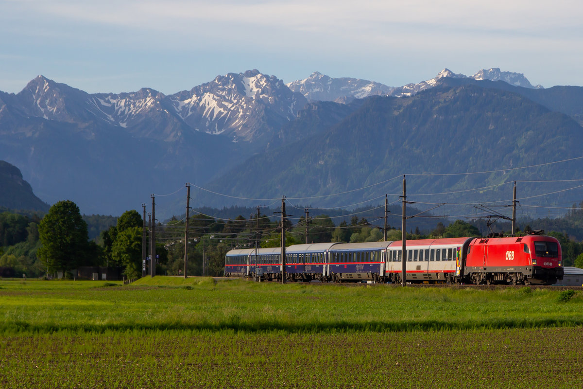 Nightjet aus Graz. Leerpark gen Wolfurt bei Sulz Röthis. 22.5.20; 1116 193-3