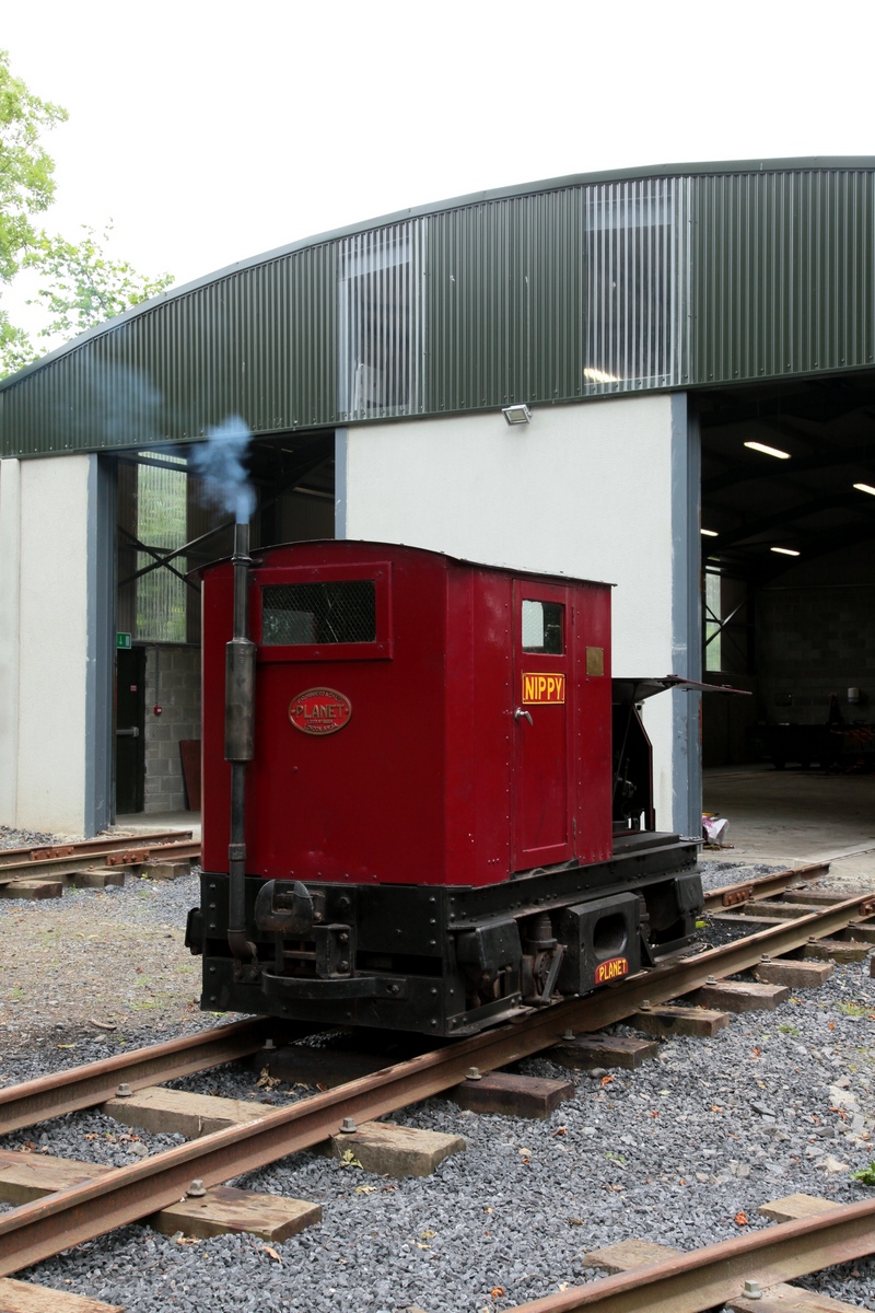 NIPPY vor der Fahrzeughalle der Stradbally Woodlanf Railway am 21.06.2016