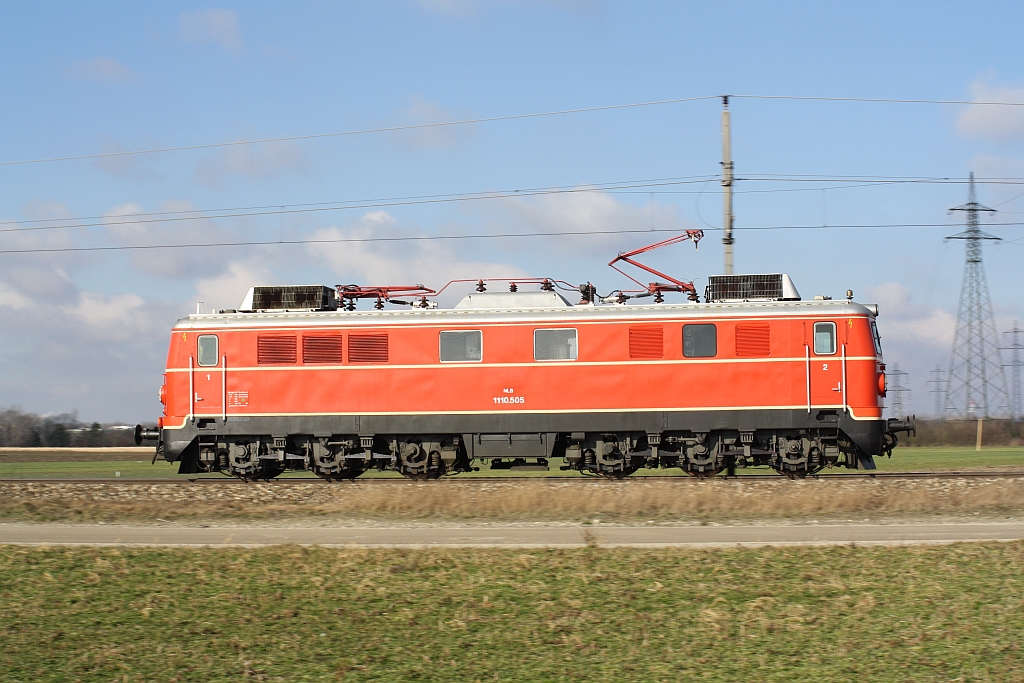 NLB 1110 505-5 am 13.Februar 2016 als SLZ 96037 bei Tulln.