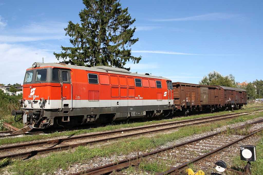 NLB 2143 038-4 am 05.September 2020 in Mistelbach Lokalbahnhof.