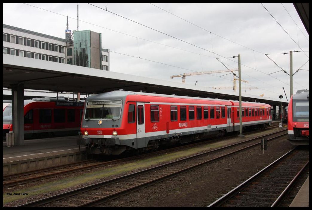 Noch ist die Baureihe 628 auch in Braunschweig regelmäßig anzutreffen. 628600 wurde am 28.1.2015 um 14.52 h als RB nach Hildesheim eingesetzt.