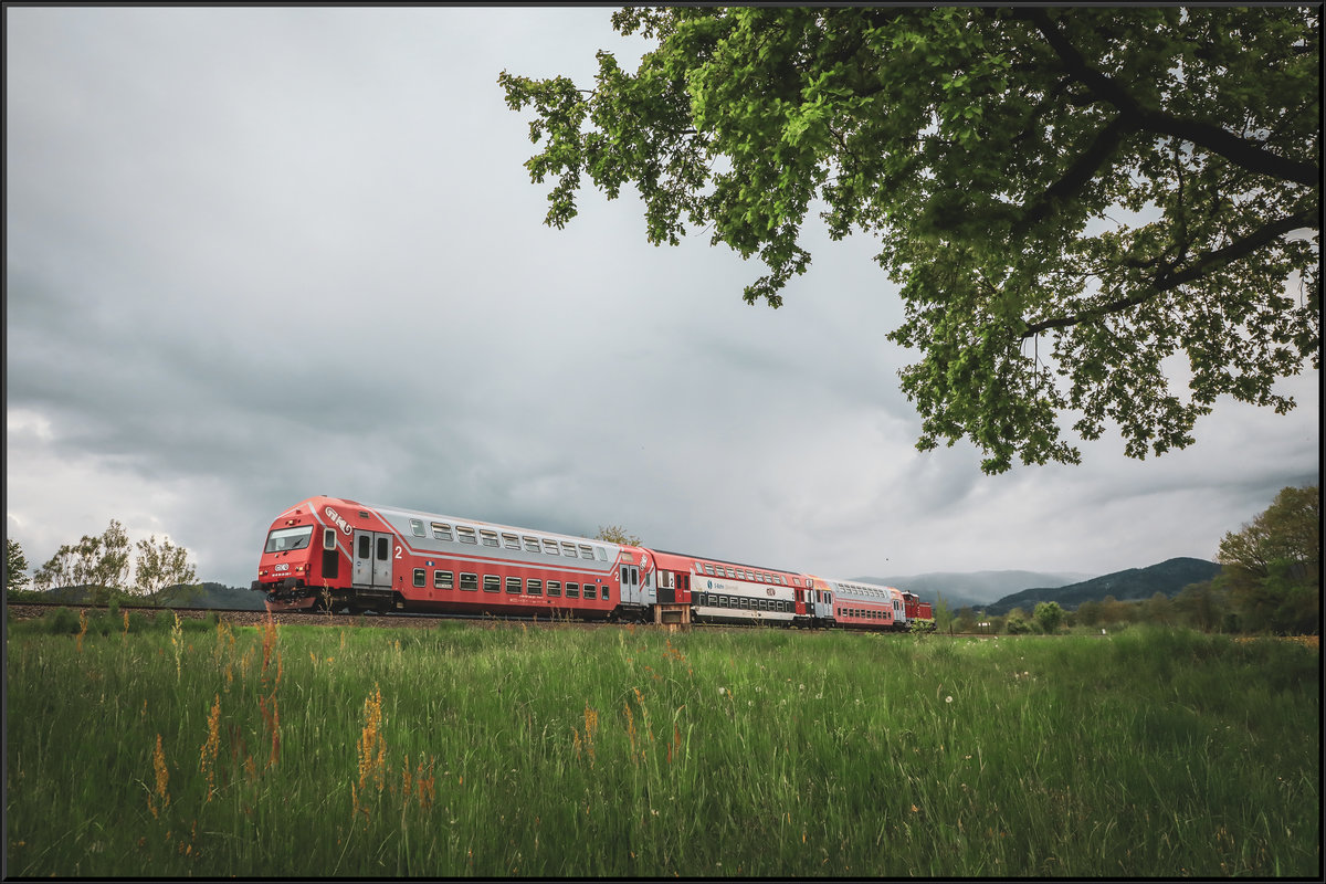 Noch ist das Heu  Überschauber  

R8567 singt in Richtung St.Peter im Sulmtal. 
3.05.2019