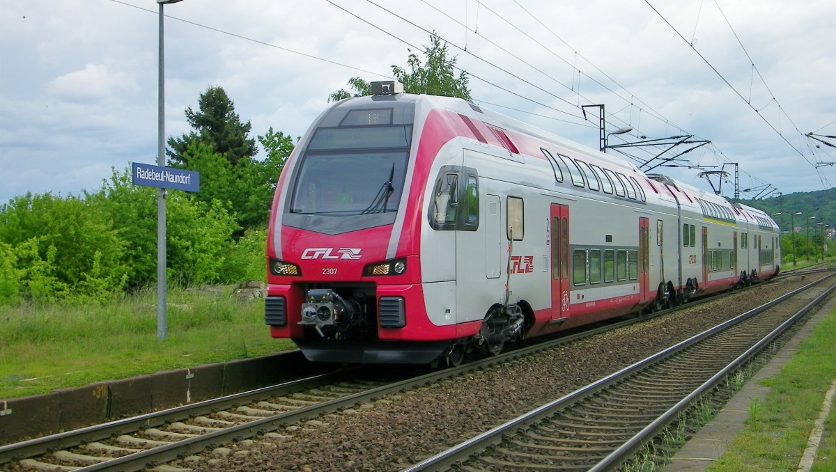noch immer auf Testfahrten hier in Sachsen unterwegs, am 16.05.14 kam CFL 2307 durch den Hp Radebeul-Naundorf