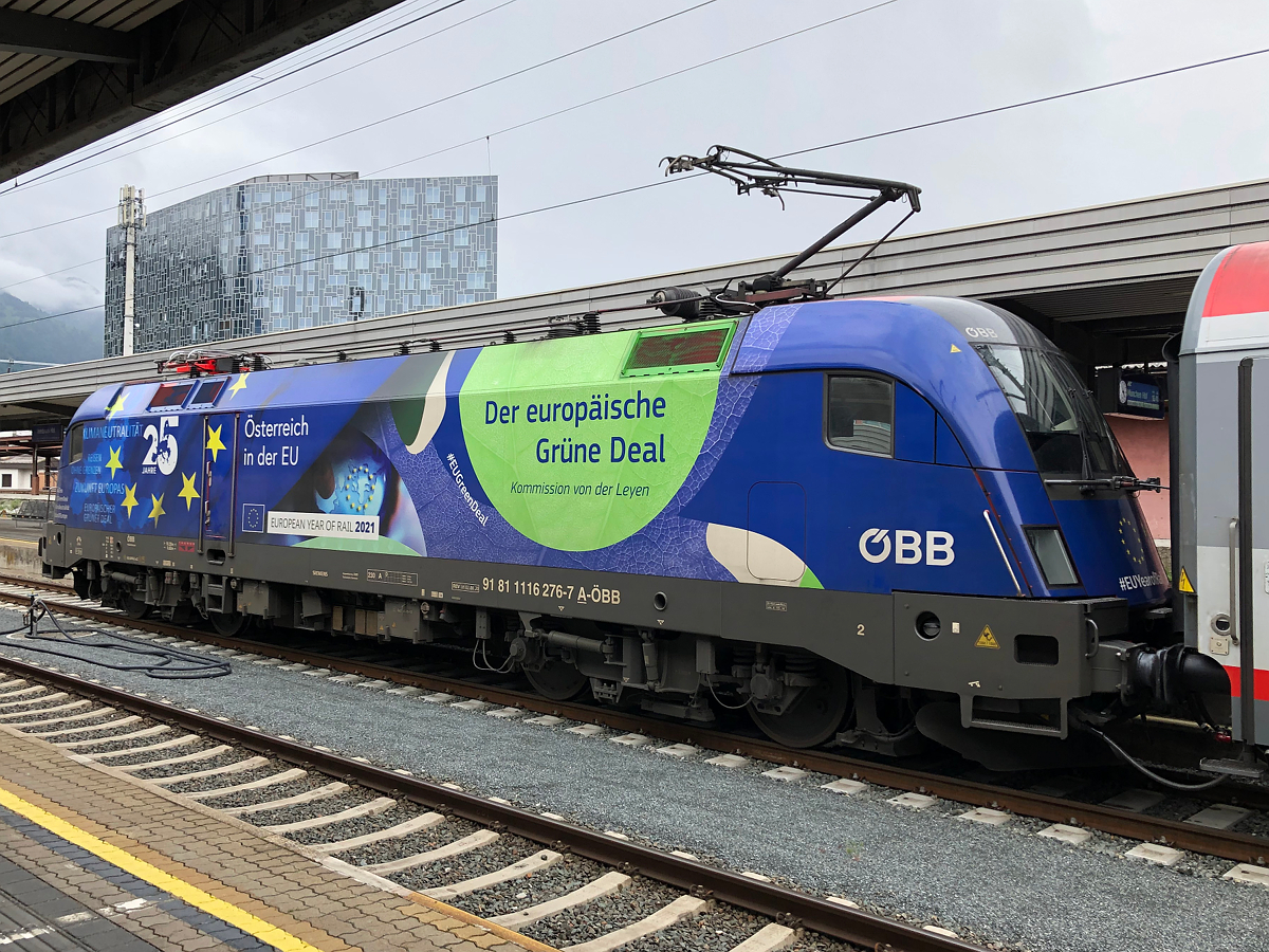 Noch eine Nahaufnahme der Rückseite der 1116 276  EU-Lok  bevor der Zug pünktlich um 17:00 abfuhr. Innsbruck Hbf am 07.06.2021