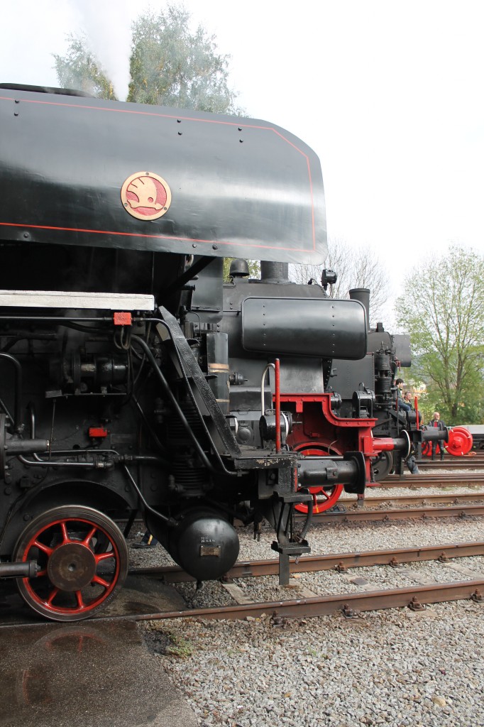 Nochmal die drei Schönheiten 556 506, 38 1301 und 93 1455 diesmal von der Seite. Deutlich prangt das Skodazeichen auf dem Windleitblech der 556. 40 Jahre ÖGEG am 04.10.2014 in Ampflwang.