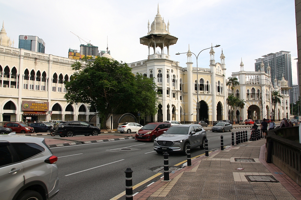 Nordwestliche Ansicht der 1910 erbauten und 1917 vollständig fertiggestellten KTM Stesen Kuala Lumpur am 11.März 2024.