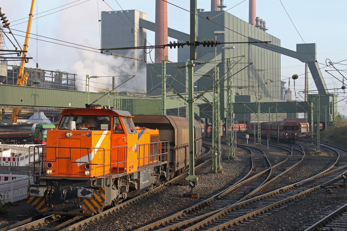Northrail 275 103 am 29.11.14 mit einem Kohlezug auf der Kokerei Prosper.