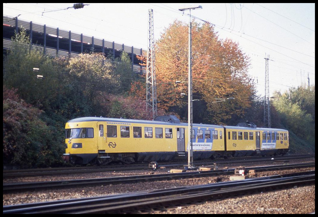 NS ABK Diesel Triebwagen 178 am 25.10.1989 um 13.40 Uhr auf dem Weg nach Belgien.