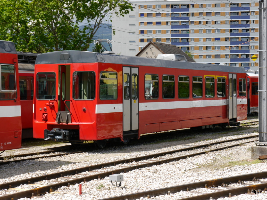 NStCM - Steuerwagen ABt 302 im Depotareal in Nyon am 06.05.2015