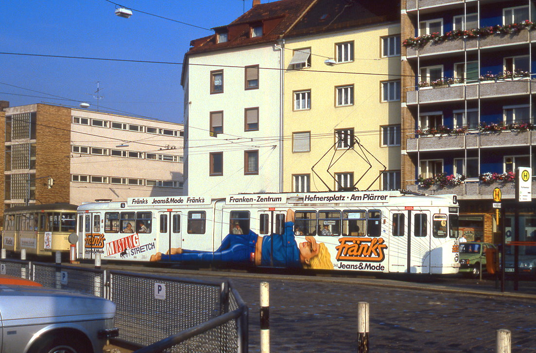 Nürnberg 345 + 1607, Kohlenhofstraße, 22.09.1987.
