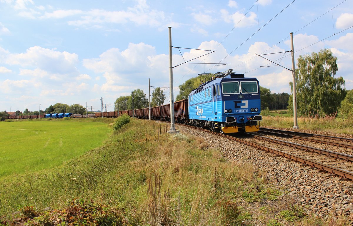 Nun hat es auch SIE erwischt :( 363 065-4 im neuen Lack am 02.09.16 bei Tršnice.