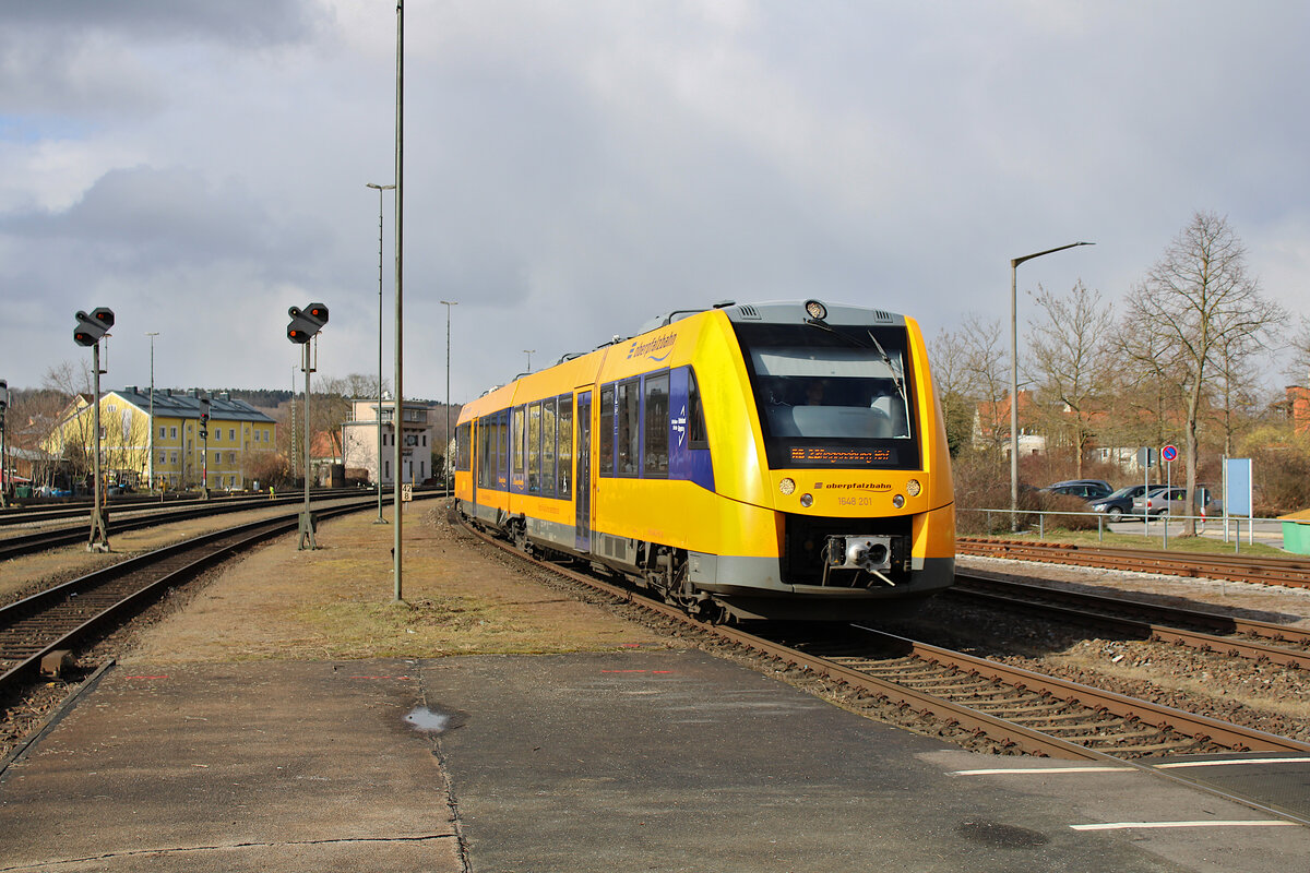 Oberpfalzbahn 1648 201 erreicht Schwandorf als RB23 nach Regensburg Hbf. (26.02.2023)