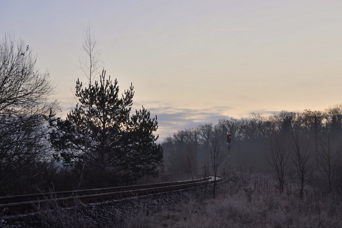 Obwohl hier seit 2003 kein Zug mehr verkehrt zeigt das Einfahrtsignal nach Sersheim immernoch Hp0. Seit der Umtrassierung 1991 verkehrte auf der ehemaligen Westahn nur noch regionaler Güterverkehr und der Triebwagen T04 der WEG nach Enzvaihingen. 2002 wurde der Personenverkehr eingestellt und die Strecke ab Vaihingen Enz Nord bis Enzvaihingen 2003 wegen Oberbaumängeln gesperrt. Bis August 2003 verkehrte Cargo noch mit Übergaben von Sersheim bis Vaihingen Enz Nord. Nun werden Teile der Strecke abgebaut und zum Radweg umgebaut. 

Sersheim 28.12.2019
