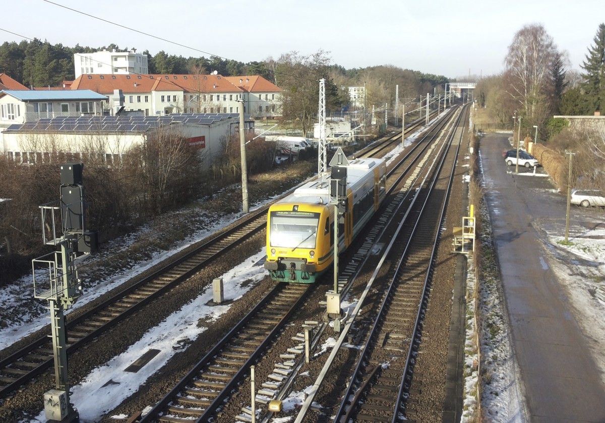 ODEG VT 650 in Königs Wusterhausen nach Berlin - Lichtenberg. 1.02.2014. Zu diesen Bild gibt es auch ein Video auf mein YouTube Kanal http://www.youtube.com/watch?v=3j0kF6dCAW8 
