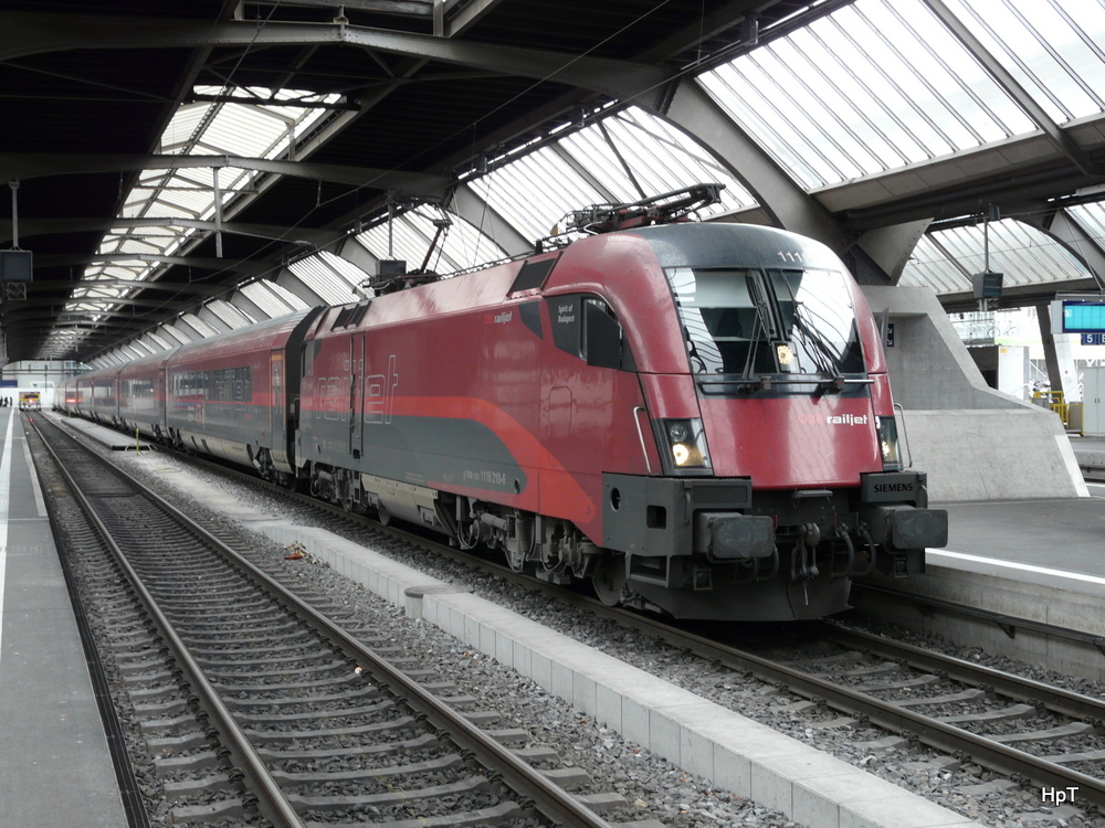 ÖBB / Railjet - 1116 210-6 im HB Zürich am 16.02.2014