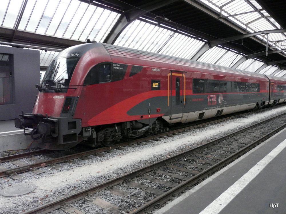 ÖBB / Railjet - Steuerwagen Afmpz 73 81 80-90 710-2 im HB Zürich am 16.02.2014