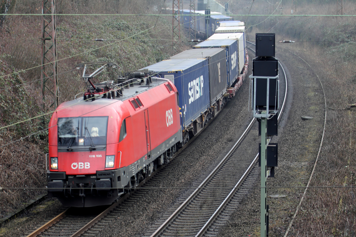 ÖBB 1116 035 auf der Hamm-Osterfelder Strecke in Recklinghausen 18.2.2017