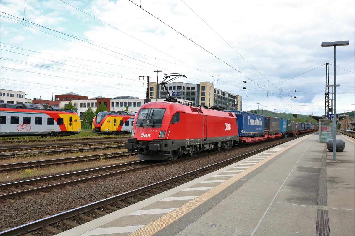 ÖBB 1116 136-3 mit einen KLV Zug am 05.05.19 in Aschaffenburg Hbf