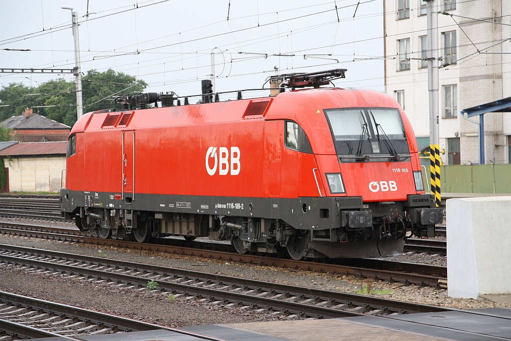 ÖBB 1116 189-2 am 03.August 2019 im Bahnhof Breclav.