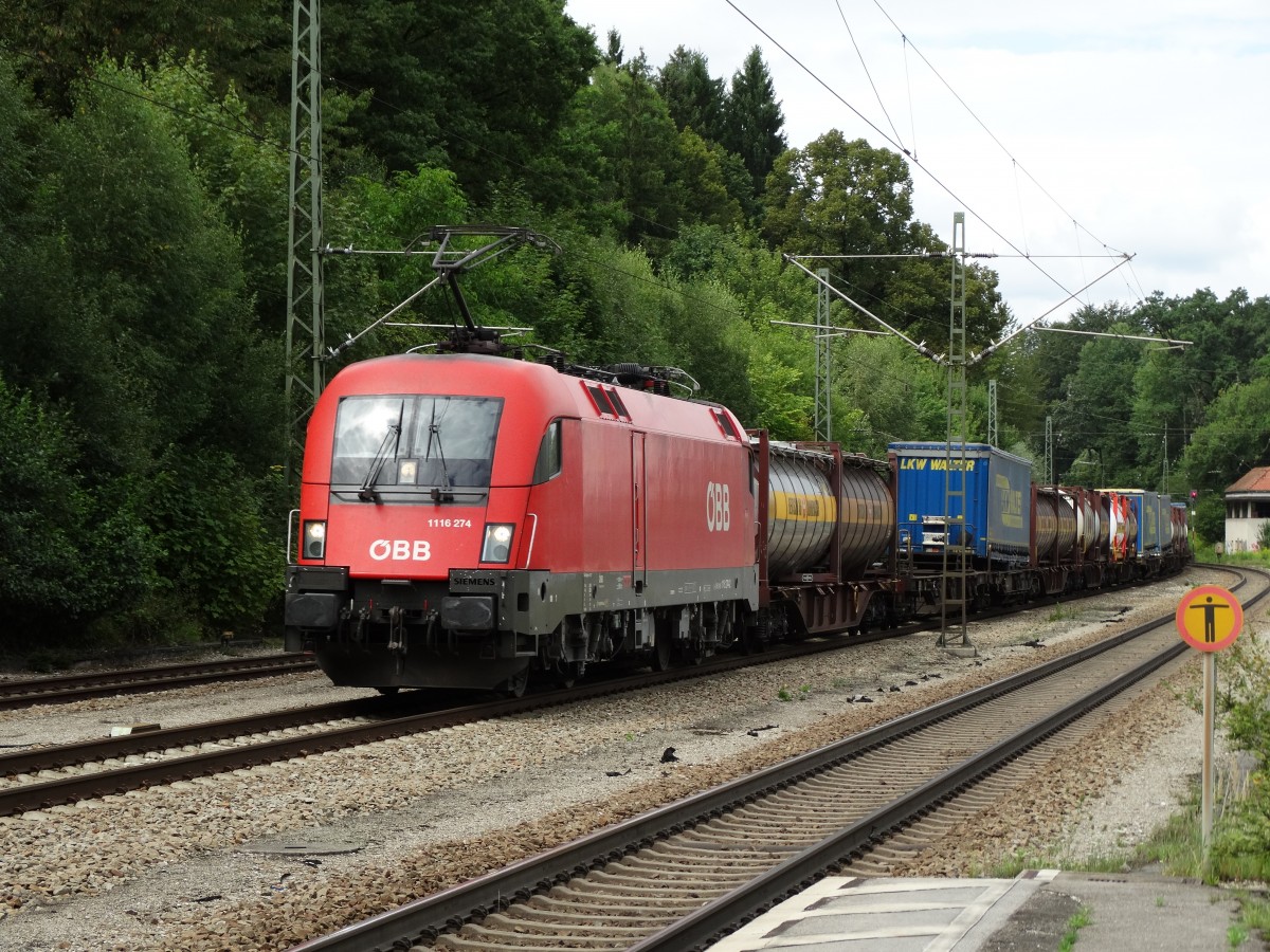 ÖBB 1116 274 am 14.08.14 mit Güterzug bei Aßling 